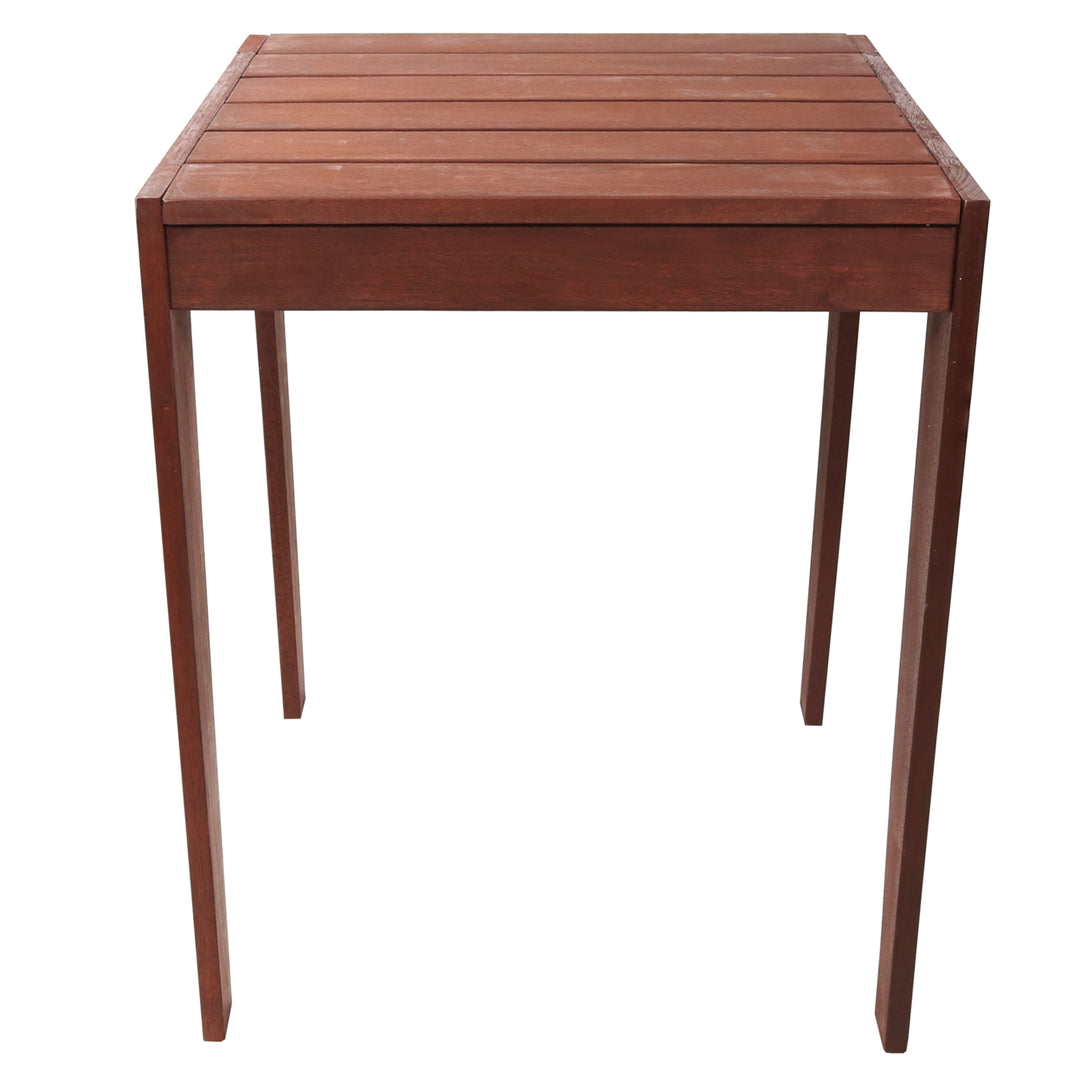 Sunnydaze 23.5 in Meranti Wood with Mahogany Finish Square Patio Side Table Image 6