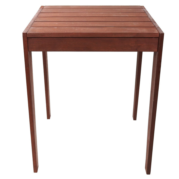 Sunnydaze 23.5 in Meranti Wood with Mahogany Finish Square Patio Side Table Image 7