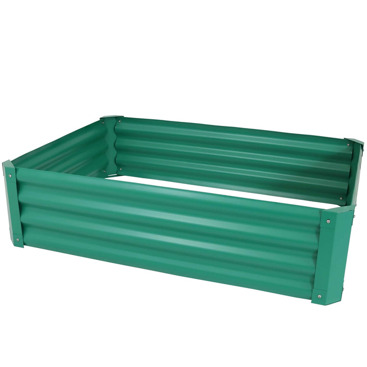 Sunnydaze Powder-Coated Steel Rectangle Raised Garden Bed - Green - 47 in Image 1