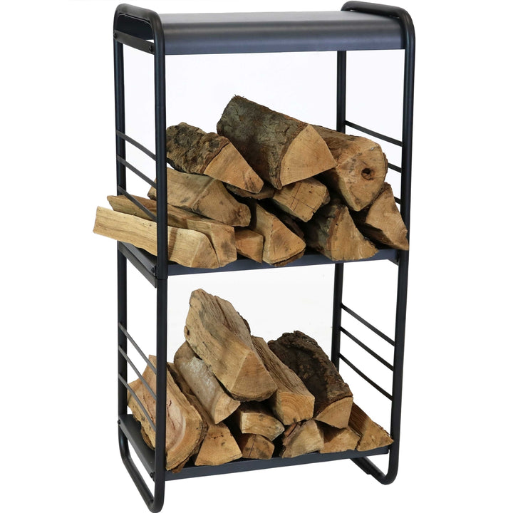 Sunnydaze 36.5 in Modern Rounded Edge Iron and Steel Firewood Log Rack Image 6