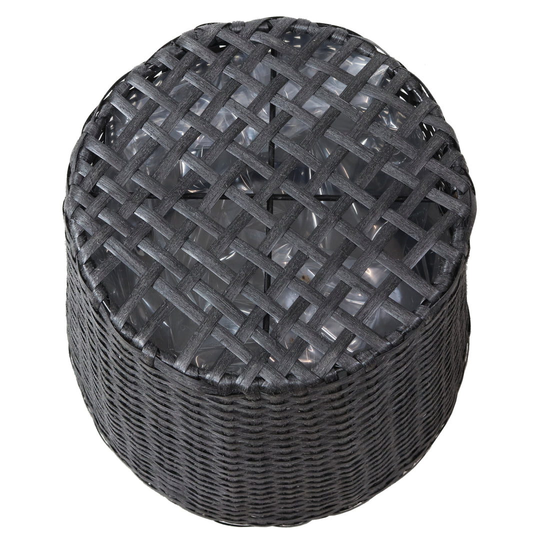 Sunnydaze Polyrattan Indoor Round Planter - Black - 14.5 in, 11.75 in Image 8