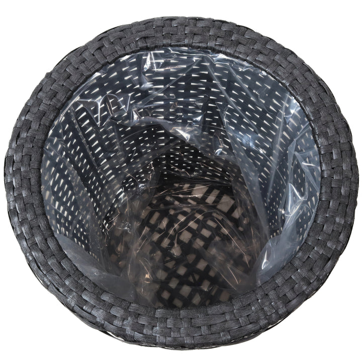 Sunnydaze Polyrattan Indoor Round Planter - Black - 14.5 in, 11.75 in Image 7