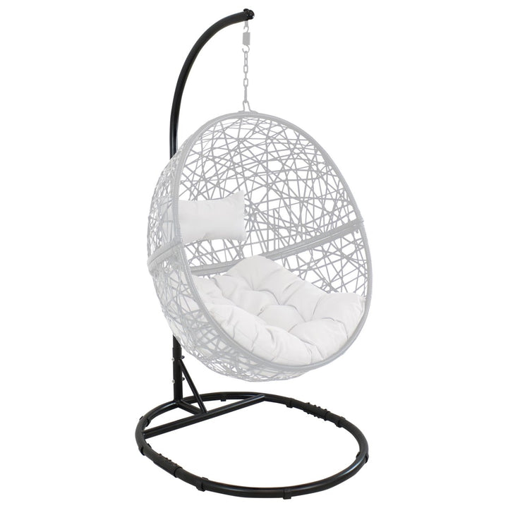 Sunnydaze Rounded Base Powder-Coated Steel Egg Chair Stand - 76 in Image 5