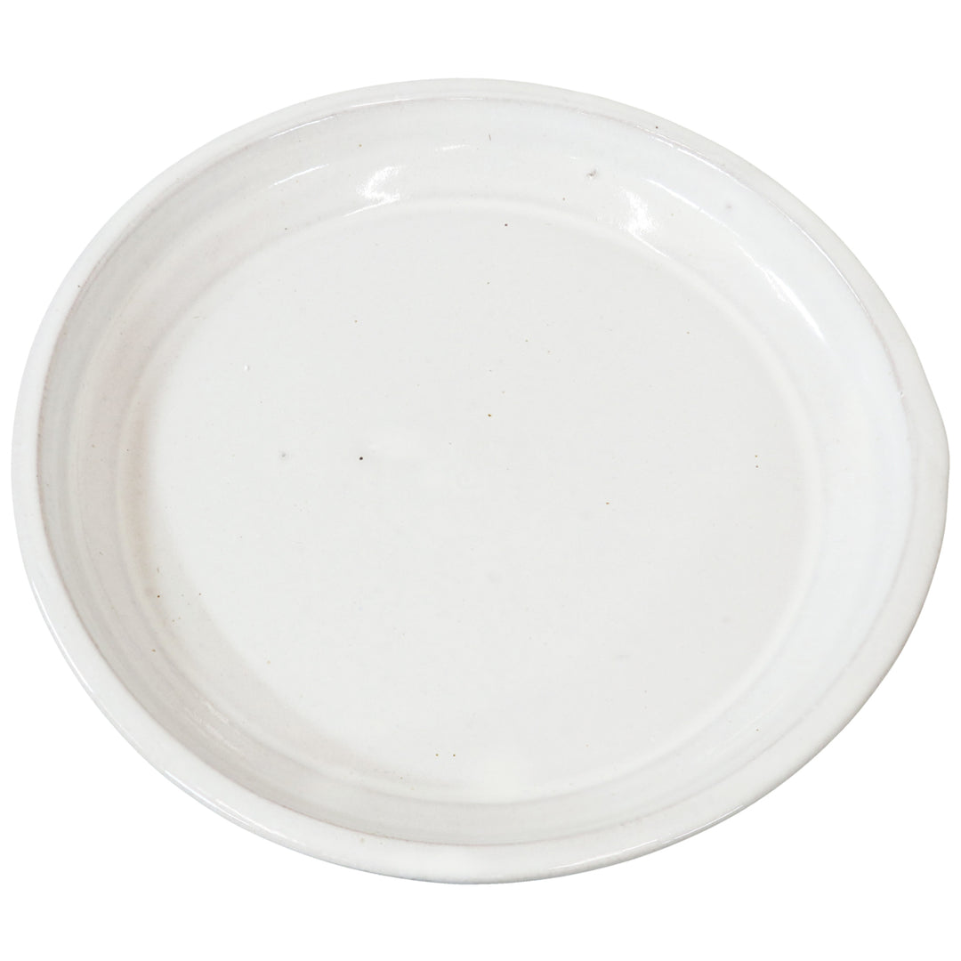 Sunnydaze Glazed Ceramic Planter Saucers - 9" - Pearl - Set of 2 Image 5
