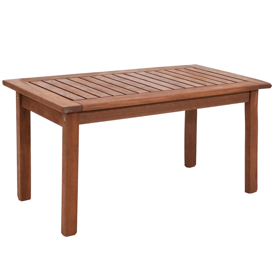 Sunnydaze 35.5 in Meranti Wood Rectangular Patio Coffee Table Image 1