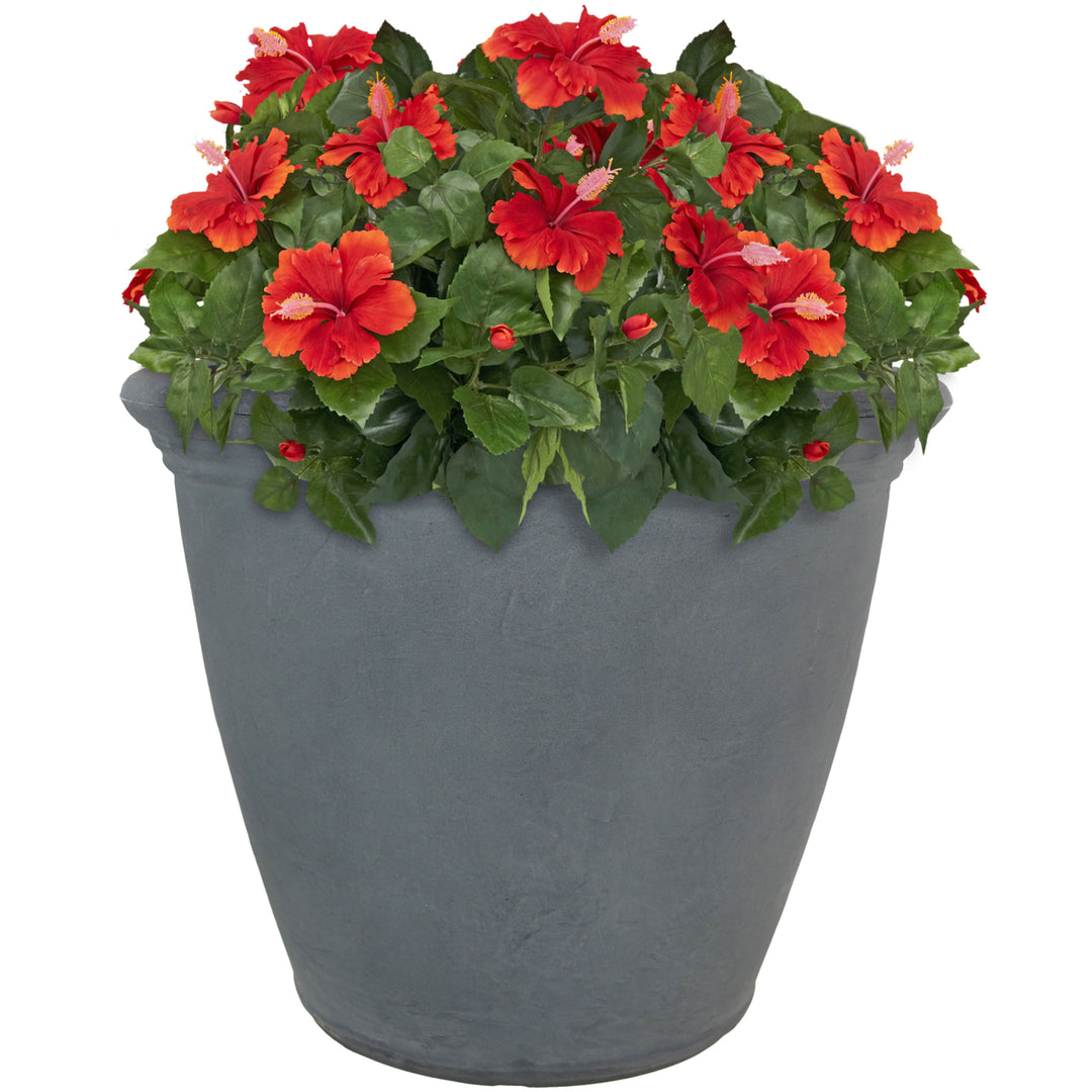 Sunnydaze 20 in Anjelica Polyresin Planter with UV-Resistance - Slate Image 4