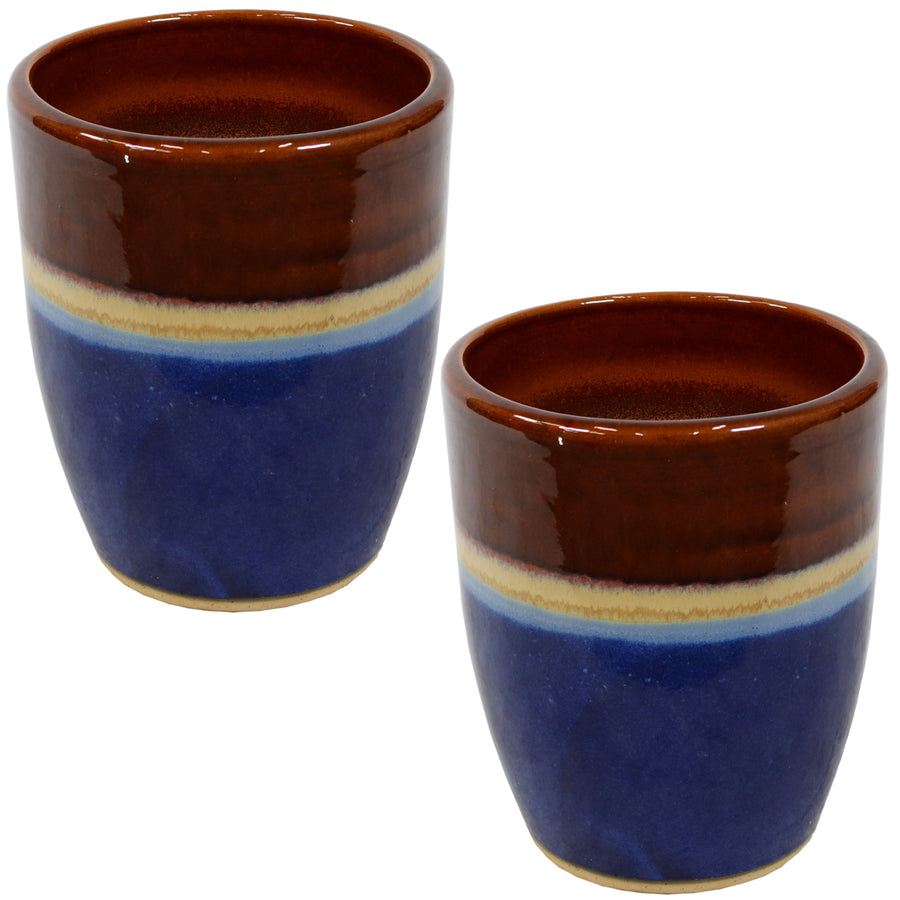 Sunnydaze Captivating Vista Ceramic Planter - 11.5" - Beachcomber - 2 pk Image 1