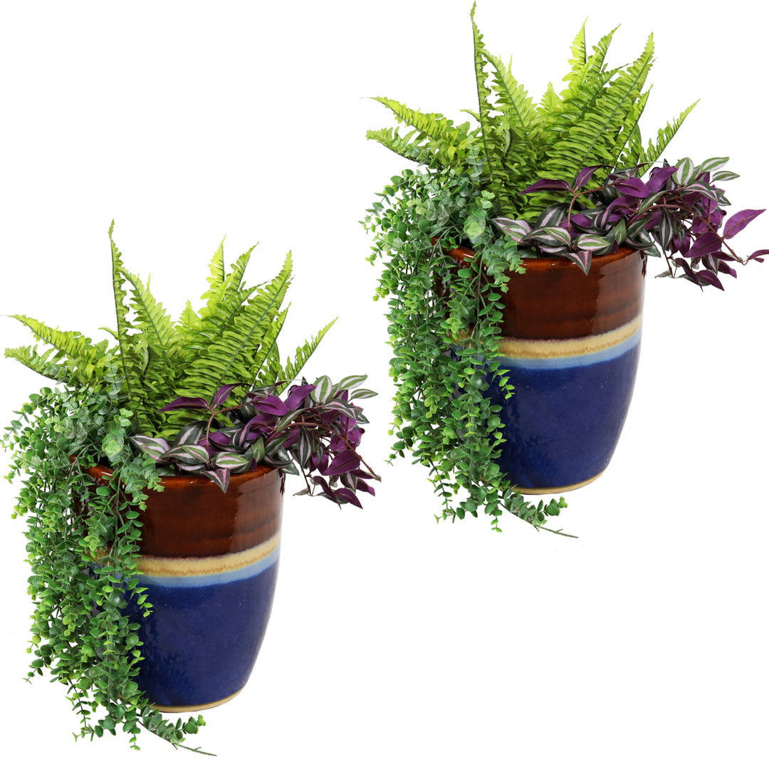 Sunnydaze Captivating Vista Ceramic Planter - 11.5" - Beachcomber - 2 pk Image 7