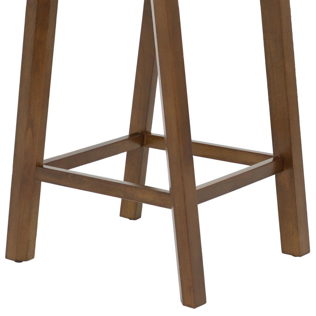 Sunnydaze Modern Wooden Counter-Height Stools - Dark Walnut - Set of 2 Image 7