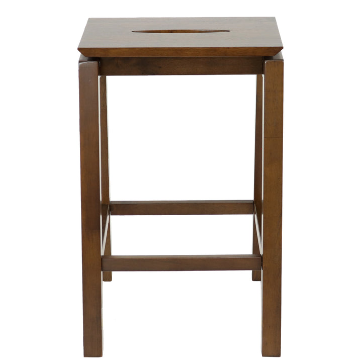 Sunnydaze Modern Wooden Counter-Height Stools - Dark Walnut - Set of 2 Image 6