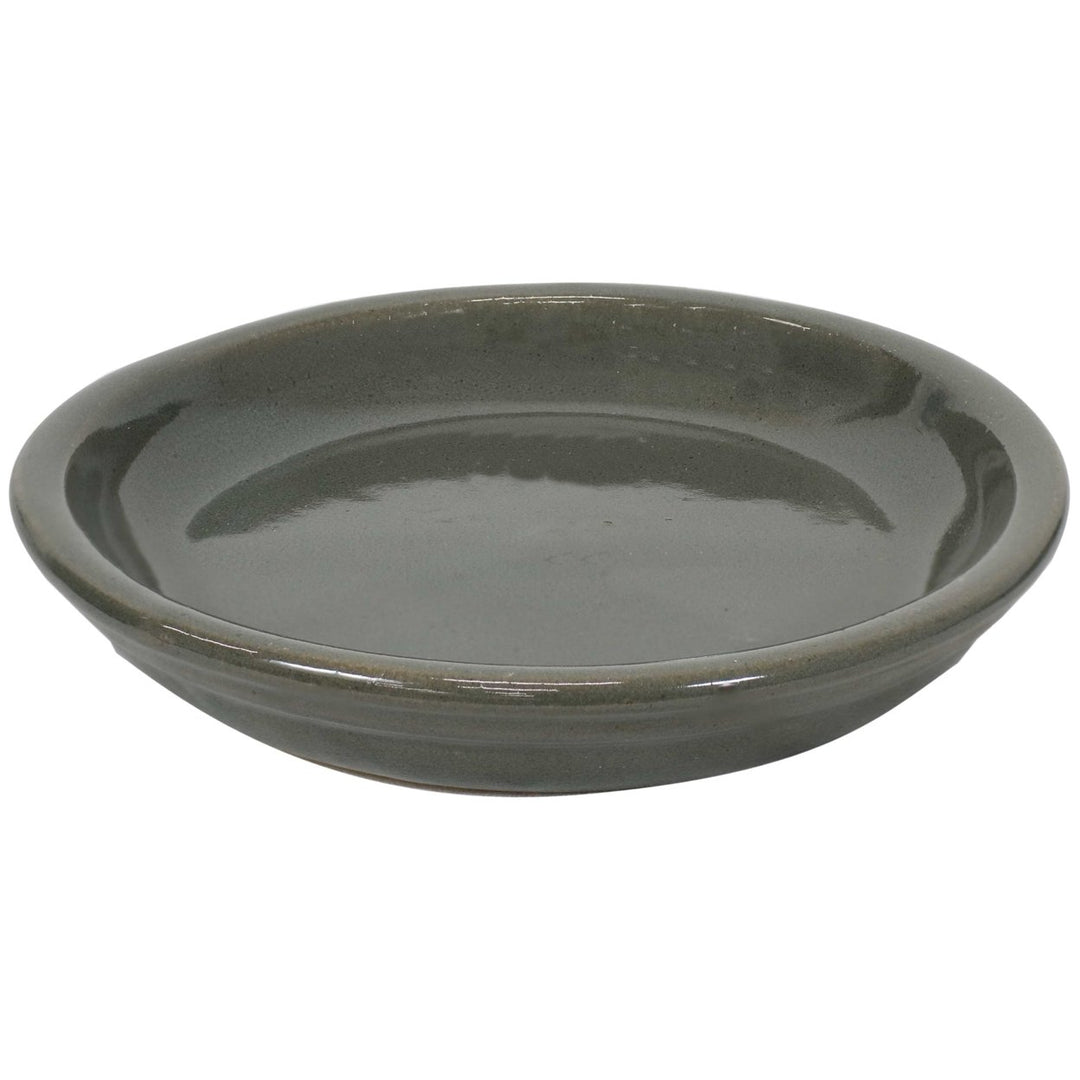 Sunnydaze 7 in Glazed Ceramic Flower Pot/Plant Saucer - Gray - Set of 4 Image 8