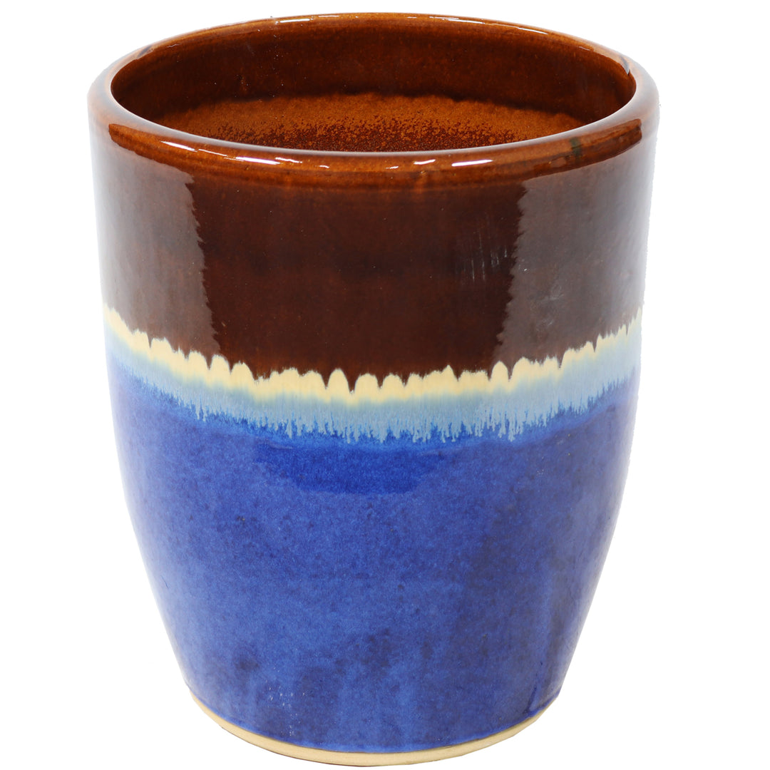 Sunnydaze Captivating Vista Ceramic Planter - 14" - Beachcomber Image 1