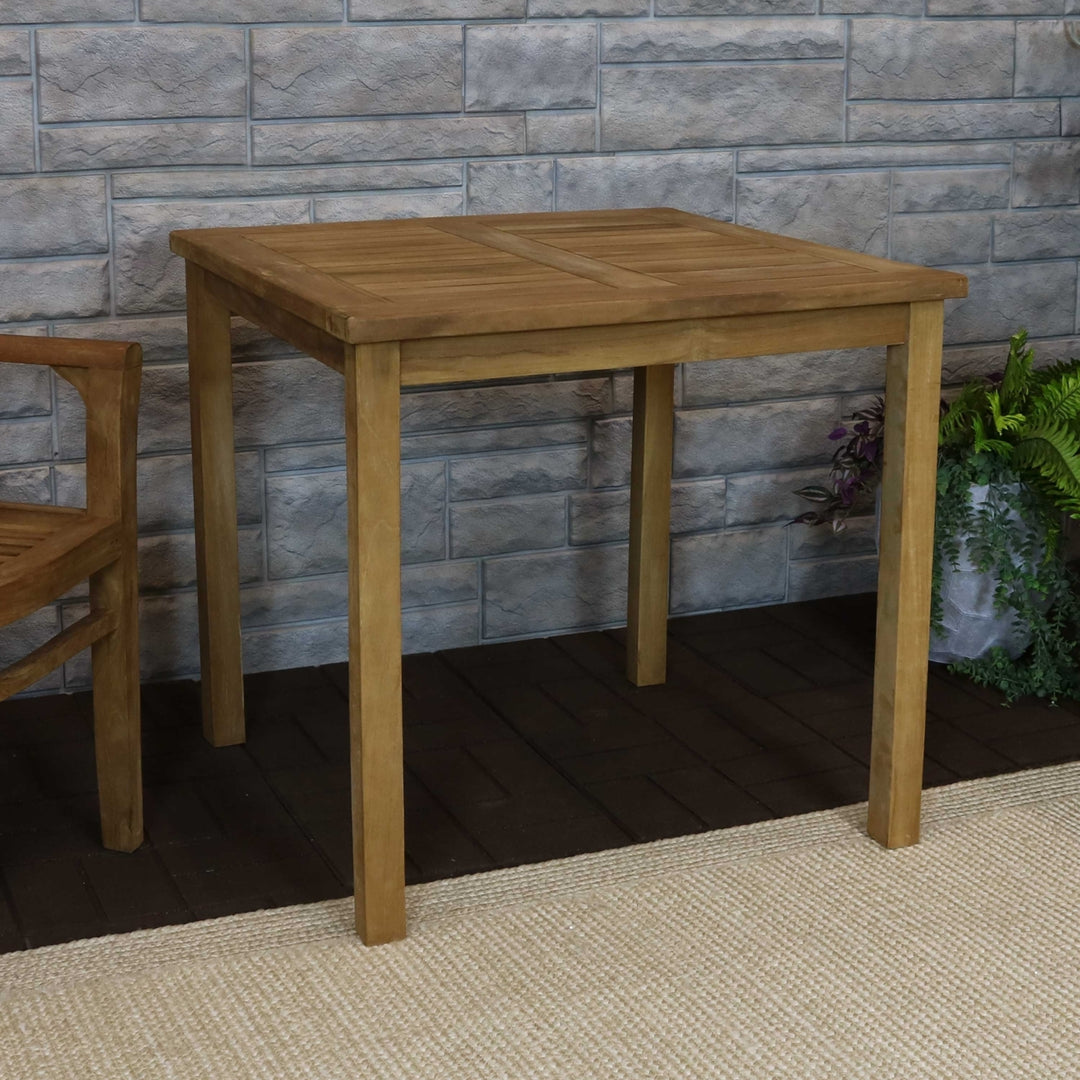 Sunnydaze 31.5 in Solid Teak Square Patio Dining Image 4