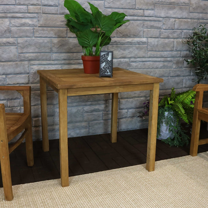 Sunnydaze 31.5 in Solid Teak Square Patio Dining Image 6