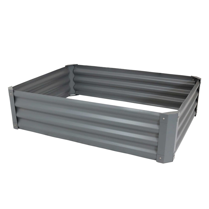 Sunnydaze Powder-Coated Steel Rectangle Raised Garden Bed - Gray - 47 in Image 1