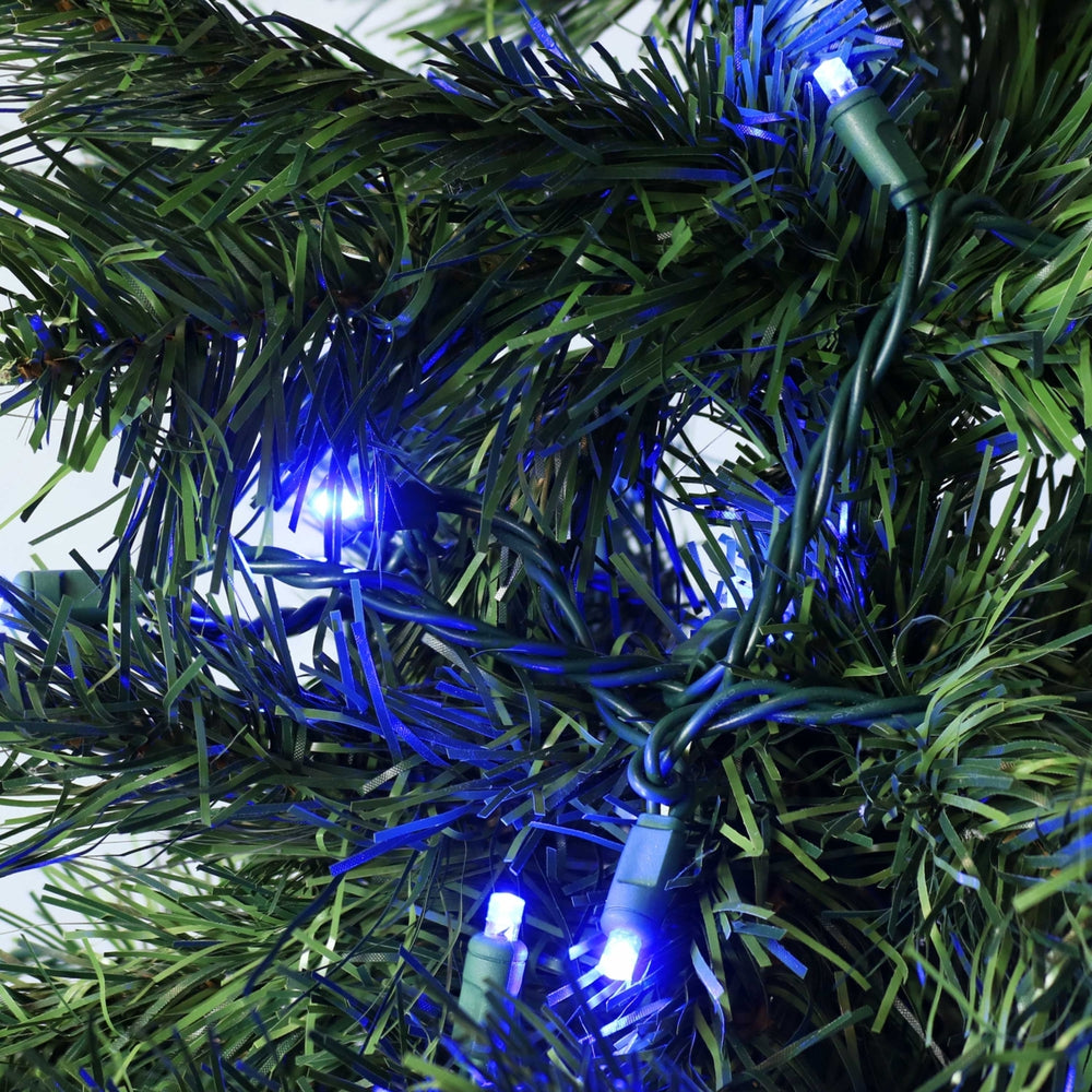 Sunnydaze 22 ft 70 Ct Holiday Wide Angle Outdoor LED String Lights - Blue Image 2