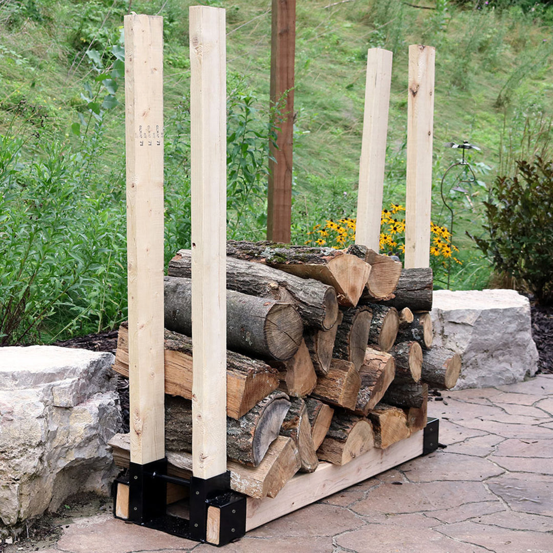 Sunnydaze Powder-Coated Steel Adjustable Firewood Log Rack Brackets Image 11