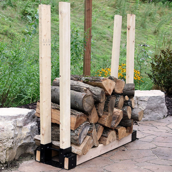 Sunnydaze Powder-Coated Steel Adjustable Firewood Log Rack Brackets Image 11