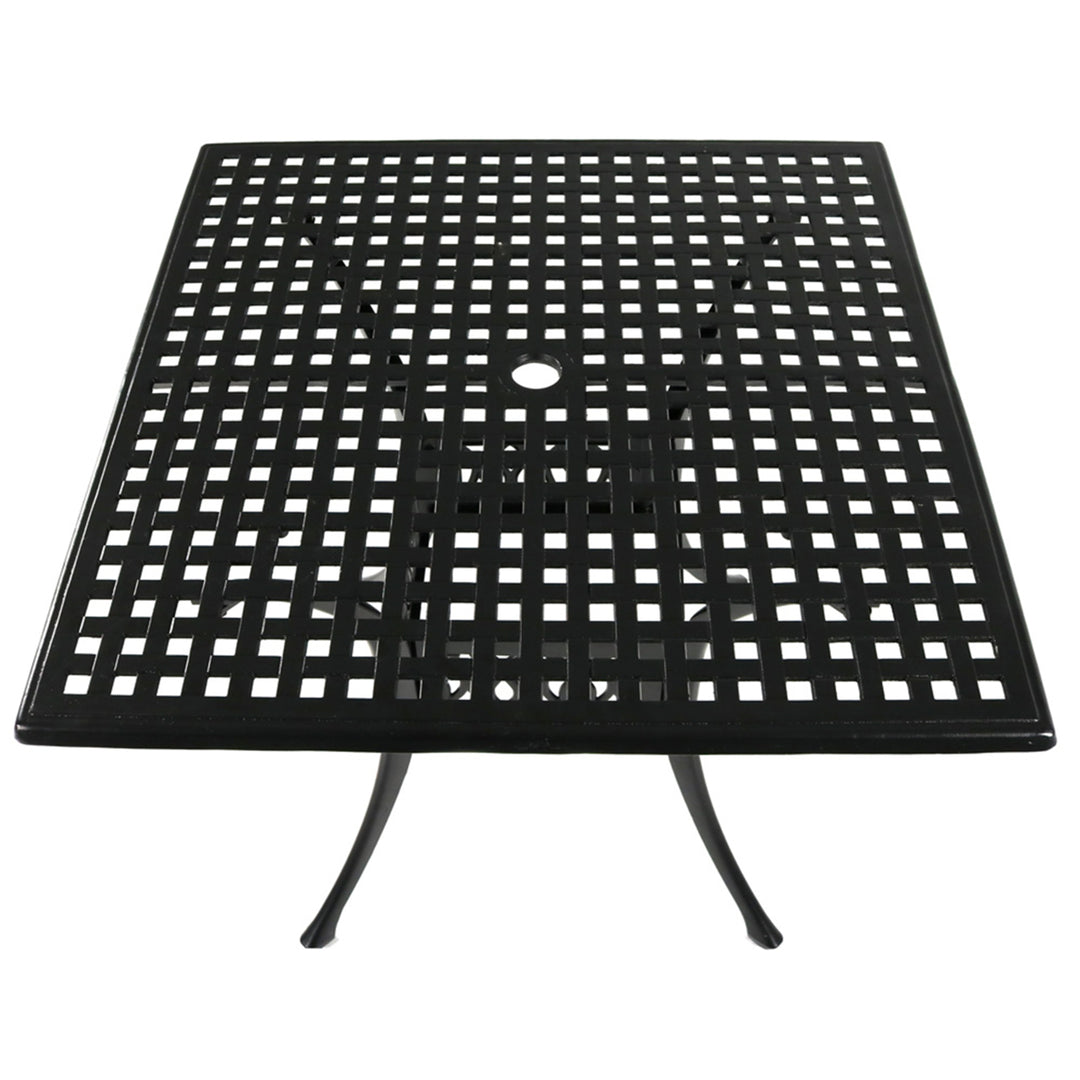 Sunnydaze 35 in Cast Aluminum Square Patio Dining Table - Black Image 8