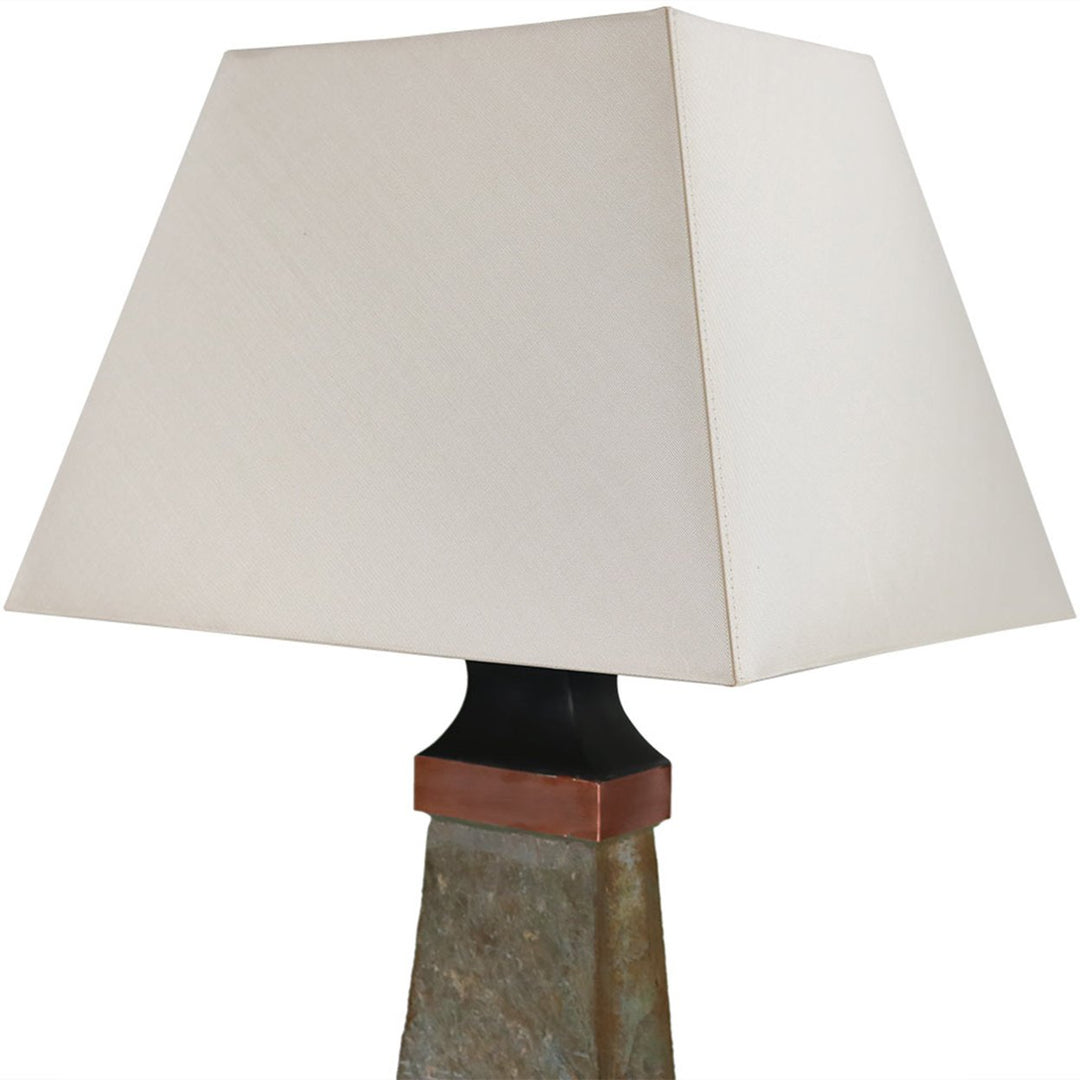 Sunnydaze 30 in Copper Trimmed Slate Indoor and Outdoor Table Lamp Image 8