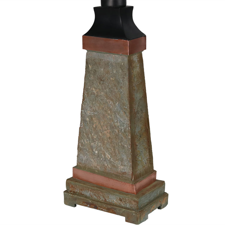 Sunnydaze 30 in Copper Trimmed Slate Indoor and Outdoor Table Lamp Image 9