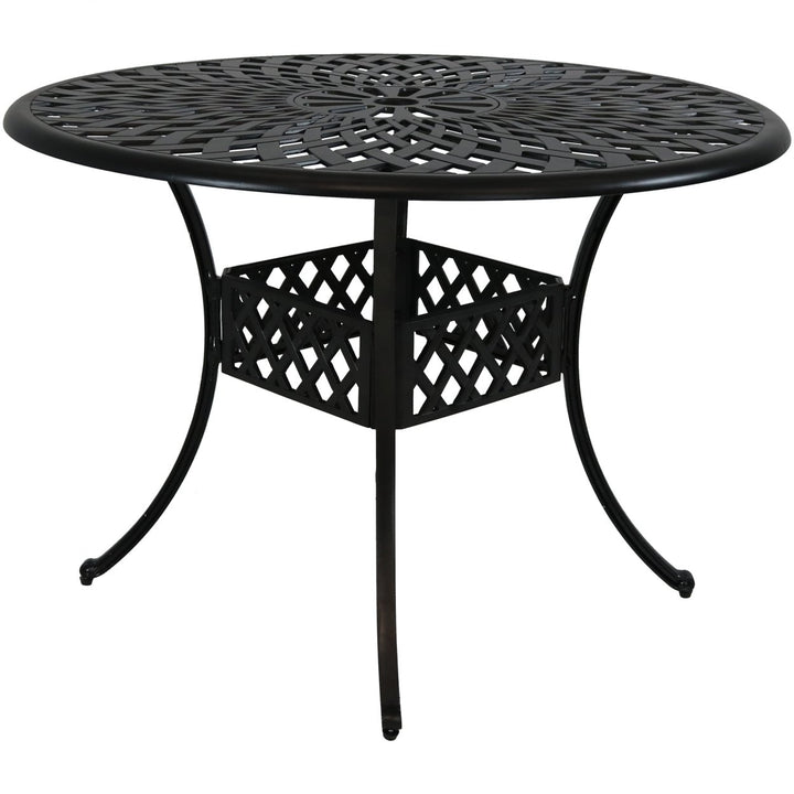 Sunnydaze 41.5 in Crossweave Cast Aluminum Round Patio Dining Image 1