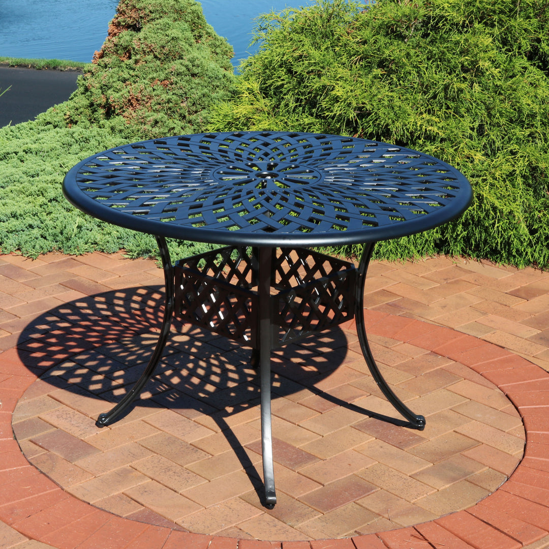 Sunnydaze 41.5 in Crossweave Cast Aluminum Round Patio Dining Image 4