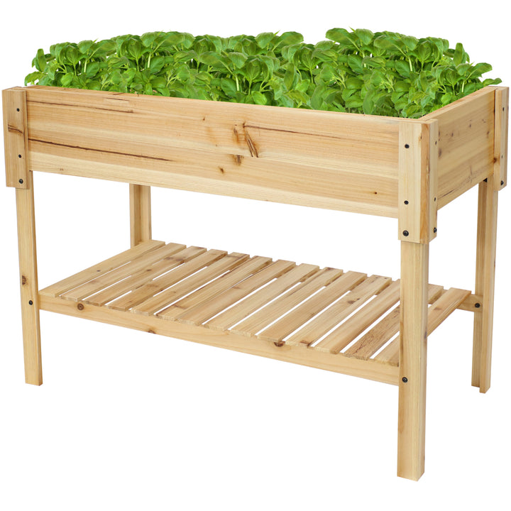 Sunnydaze Wooden Raised Garden Bed Planter Box with Shelf - 42 in Image 5