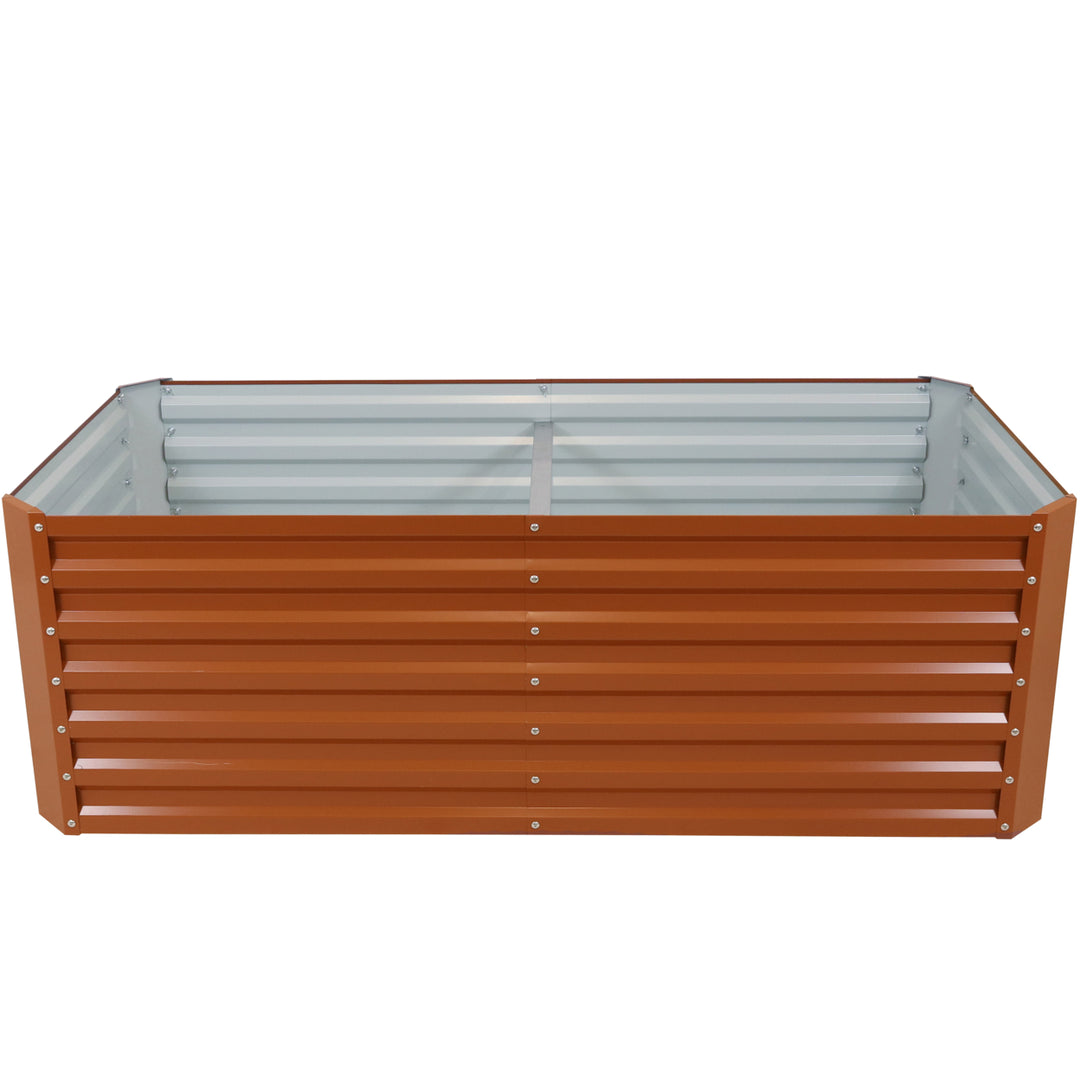 Sunnydaze Galvalume Steel Rectangle Raised Garden Bed - Brown - 71 in Image 10