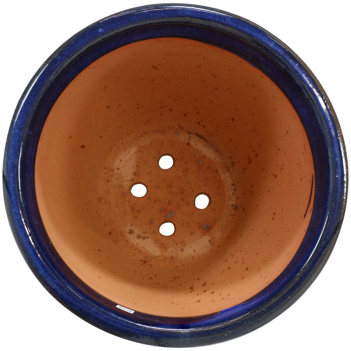 Sunnydaze 18 in Studio High-Fired Glazed Ceramic Planter - Imperial Blue Image 8