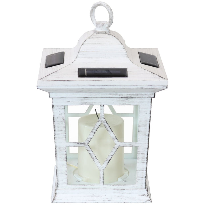 Sunnydaze Lucien Outdoor Solar Candle Lantern - 9 in - White - Set of 4 Image 10