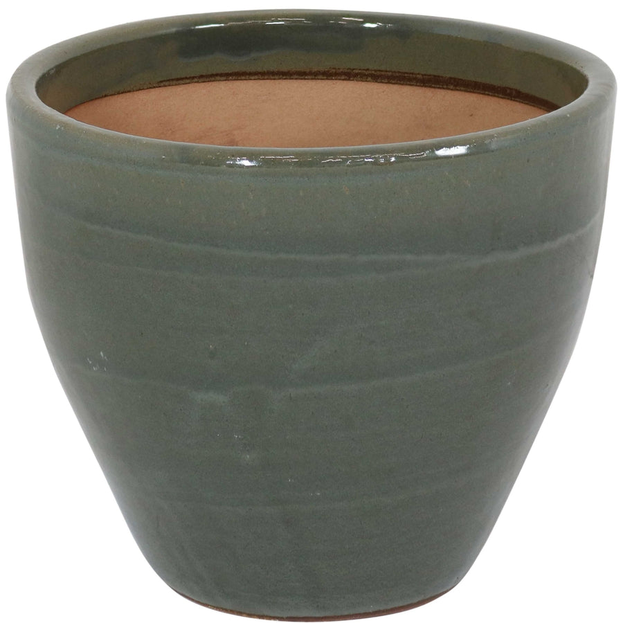 Sunnydaze 13 in Resort High-Fired Glazed Ceramic Planter - Gray Image 1