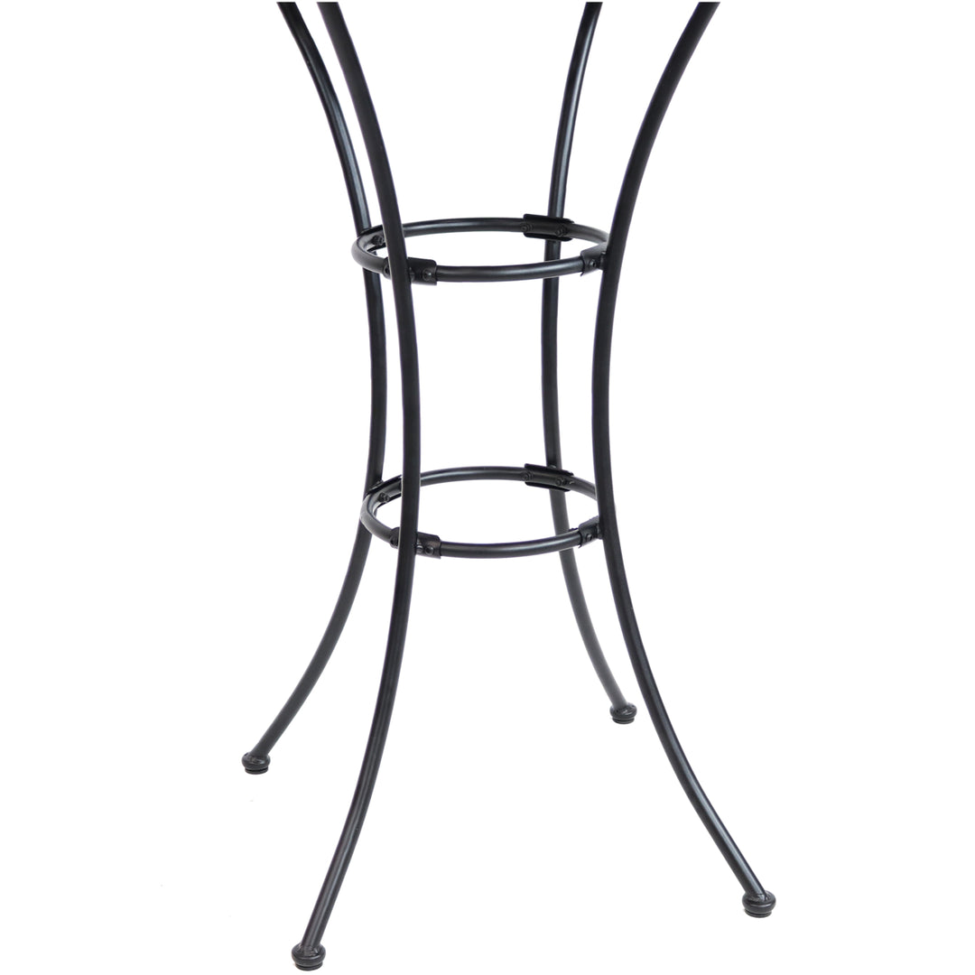 Sunnydaze 30 in Elegant Wrought Iron Round Patio Bar-Height Table - Black Image 5