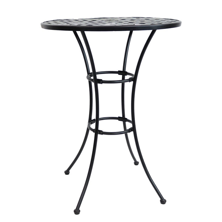 Sunnydaze 30 in Elegant Wrought Iron Round Patio Bar-Height Table - Black Image 6