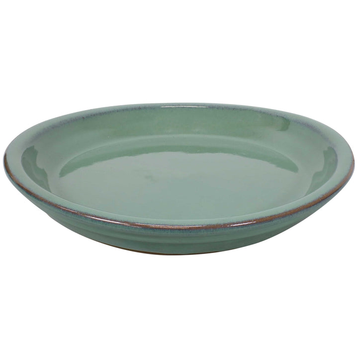 Sunnydaze 9 in Glazed Ceramic Flower Pot/Plant Saucer - Seafoam - Set of 4 Image 8