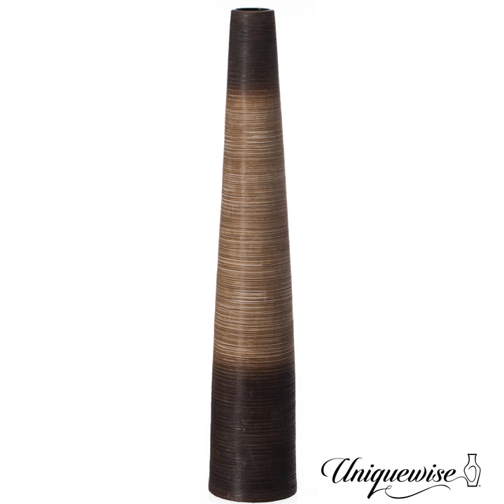 Handcrafted Brown Ceramic Floor Vase 47in Waterproof Cylinder Design Tall Arrangements Image 2