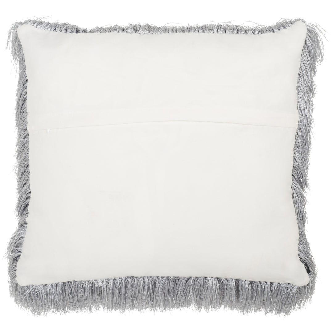 SAFAVIEH Indoor / Outdoor Shag Pillow Silver PPL210B-1424 Image 5