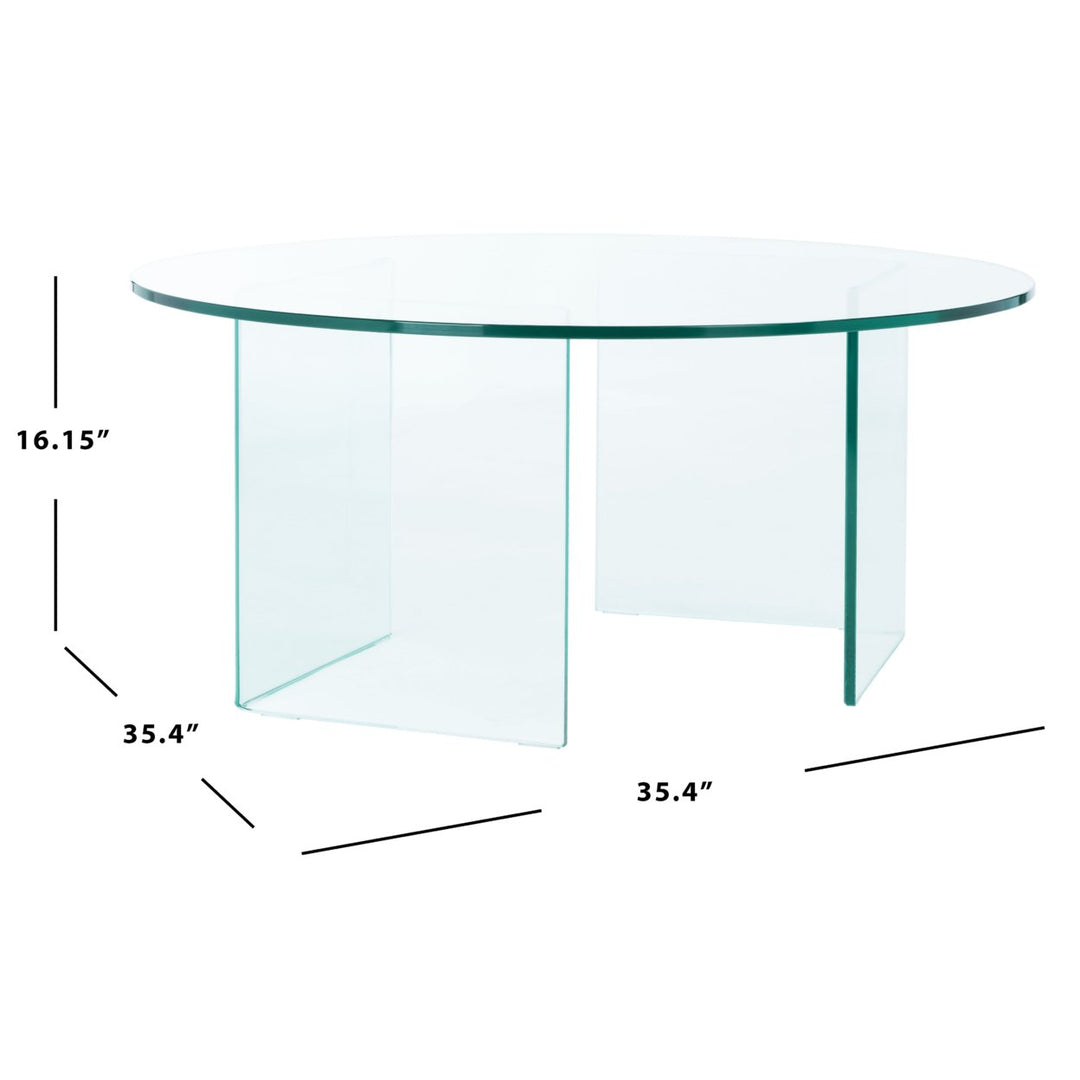 SAFAVIEH Bexon Tempered Glass Coffee Table Clear COF7301A-2BX Image 4