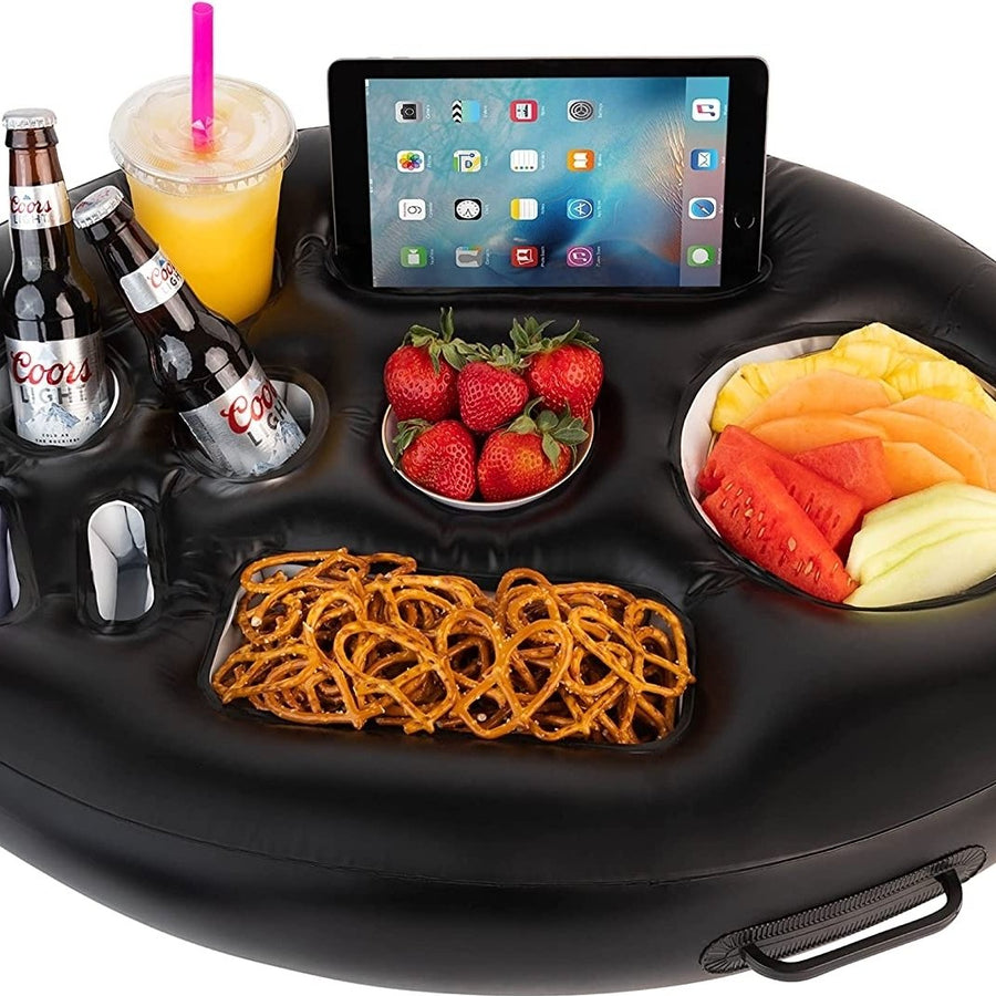 Zone Tech Inflatable Floating Drink Holder for Swimming Pool, Hot Tub for Adults - Buffet Serving Bar, Beverage, Fruit, Image 1