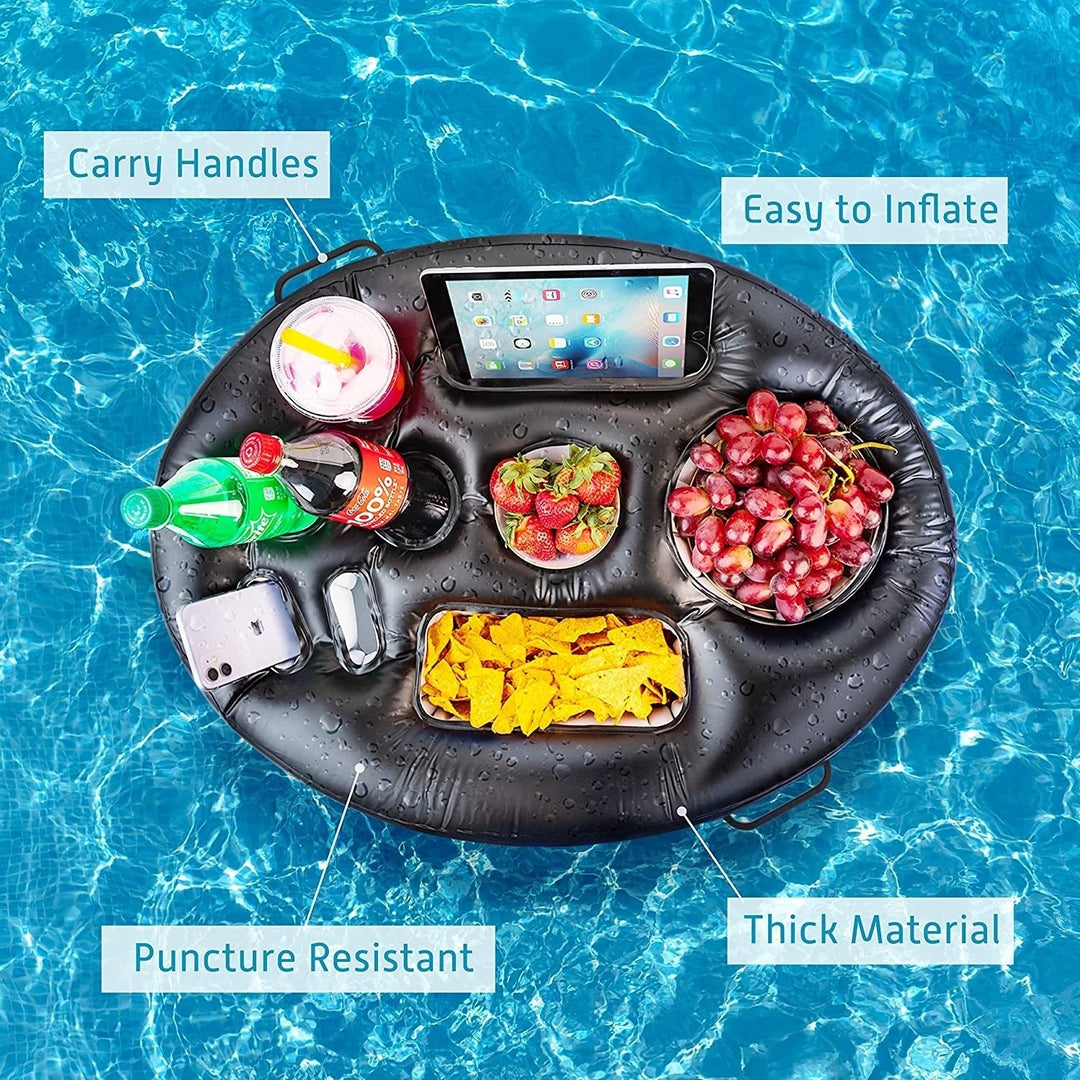 Zone Tech Inflatable Floating Drink Holder for Swimming Pool, Hot Tub for Adults - Buffet Serving Bar, Beverage, Fruit, Image 3