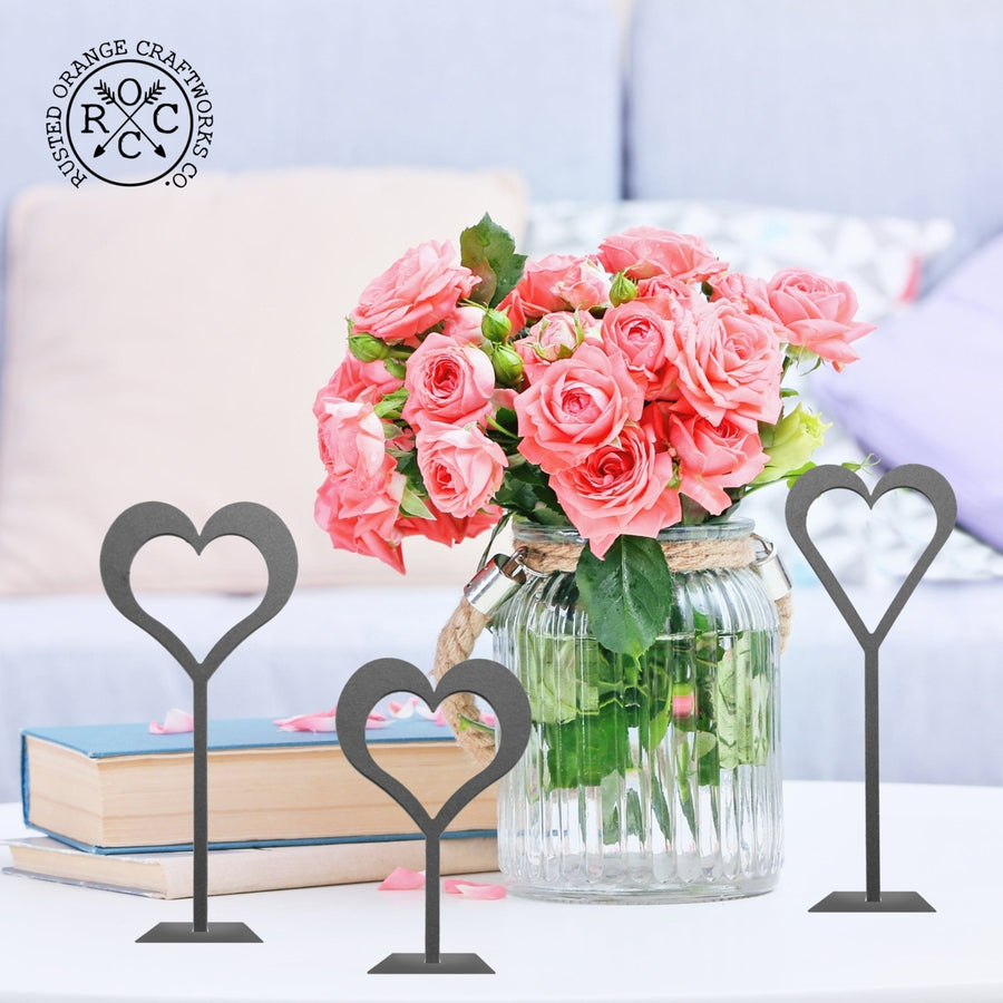 8" Stand-Up Hearts (Two Styles) - Romantic Date Night Decorations Image 1