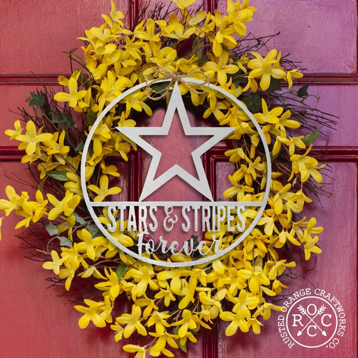 Patriotic Star Signs - Fourth of July Patriotic Wreath Image 1