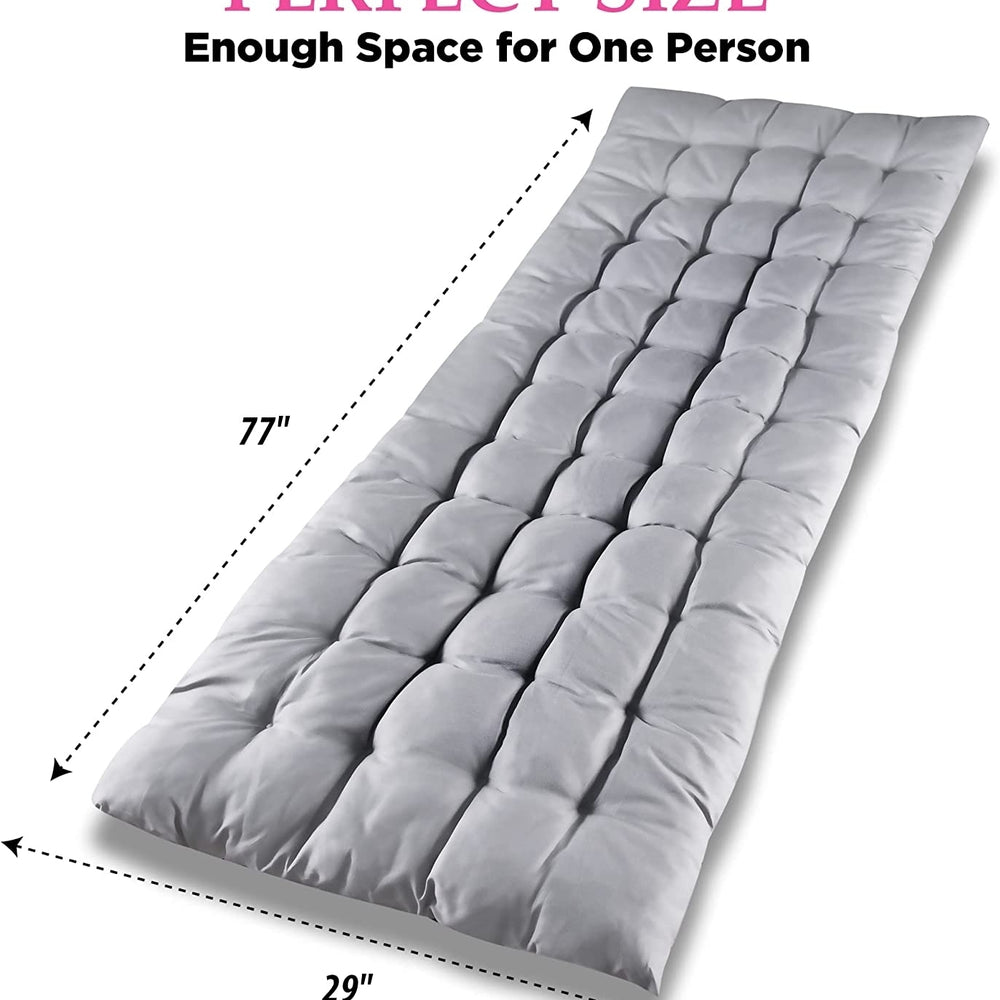 Zone Tech Outdoor Camping Cot Pads Mattress - Classic Gray Premium Quality Comfortable Cotton Sleeping Cot Pad Mattress Image 2