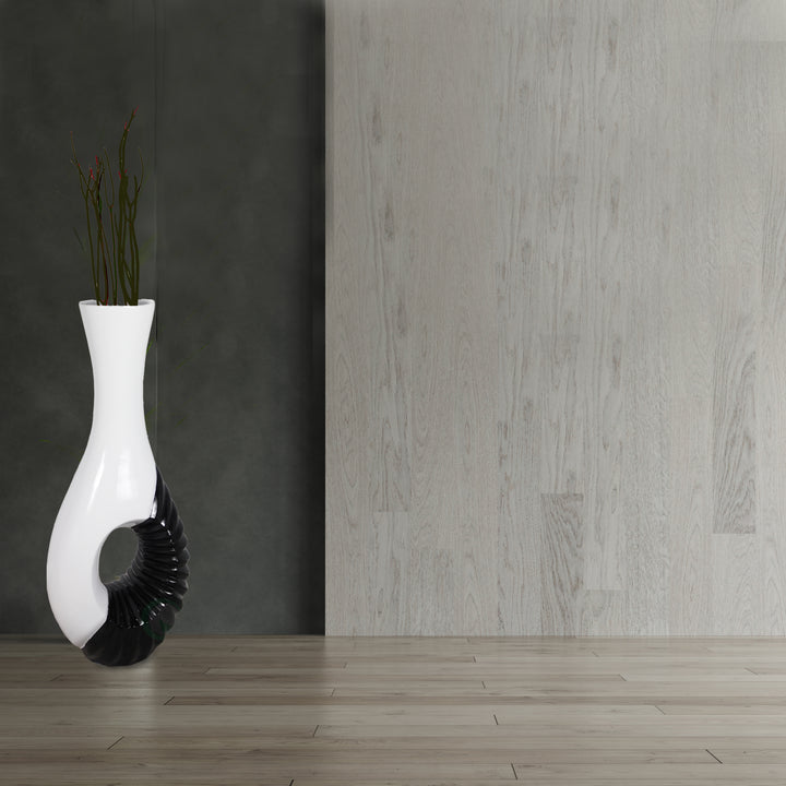 Modern Black and White Large Floor Vase - 43 Inch Tall, Contemporary , Minimalist Design, Elegant Room Accent, Statement Image 2