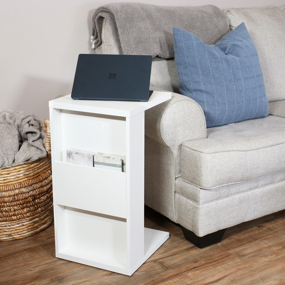 Sunnydaze 2-in-1 Multi-Use Accent Side Table - White Image 4