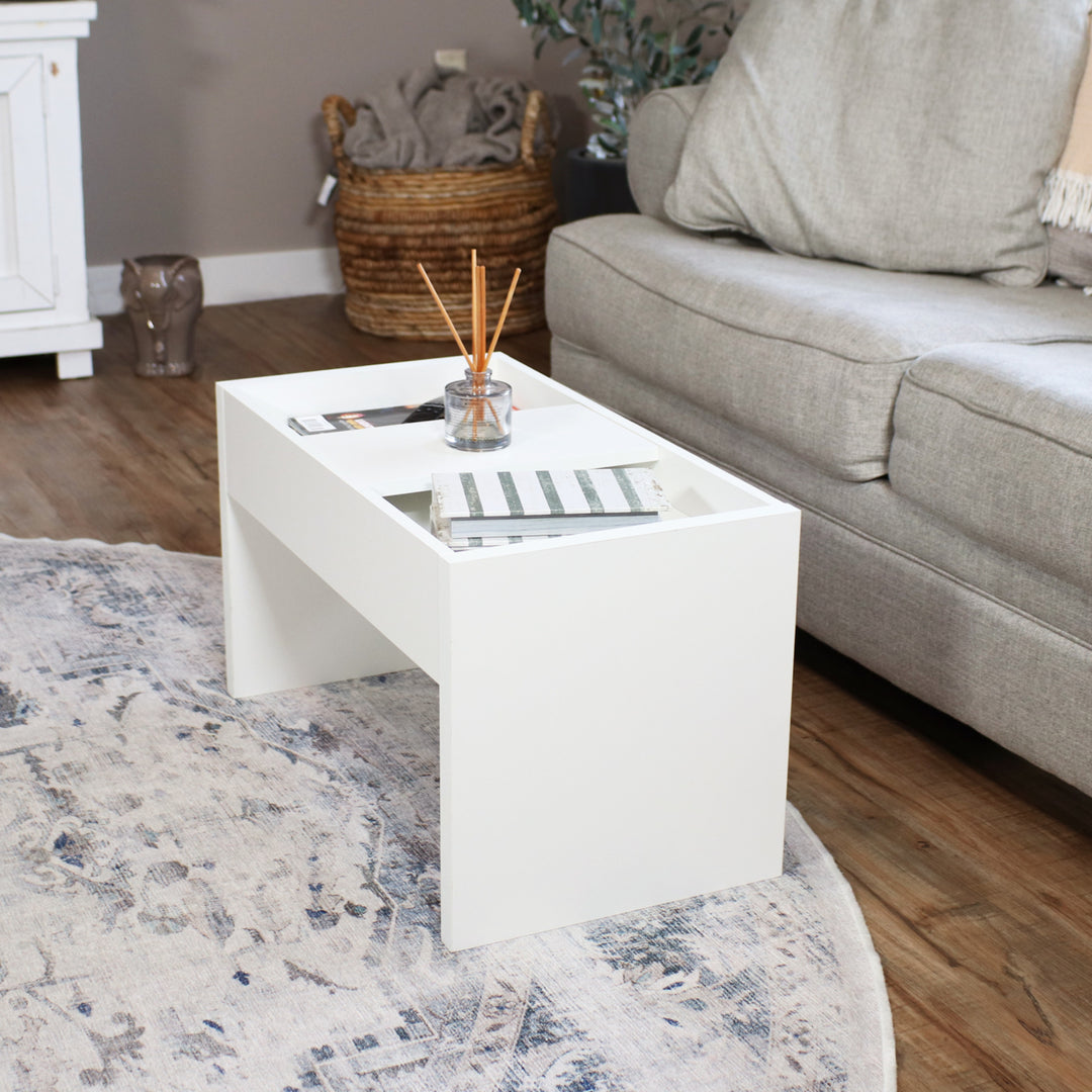 Sunnydaze 2-in-1 Multi-Use Accent Side Table - White Image 5