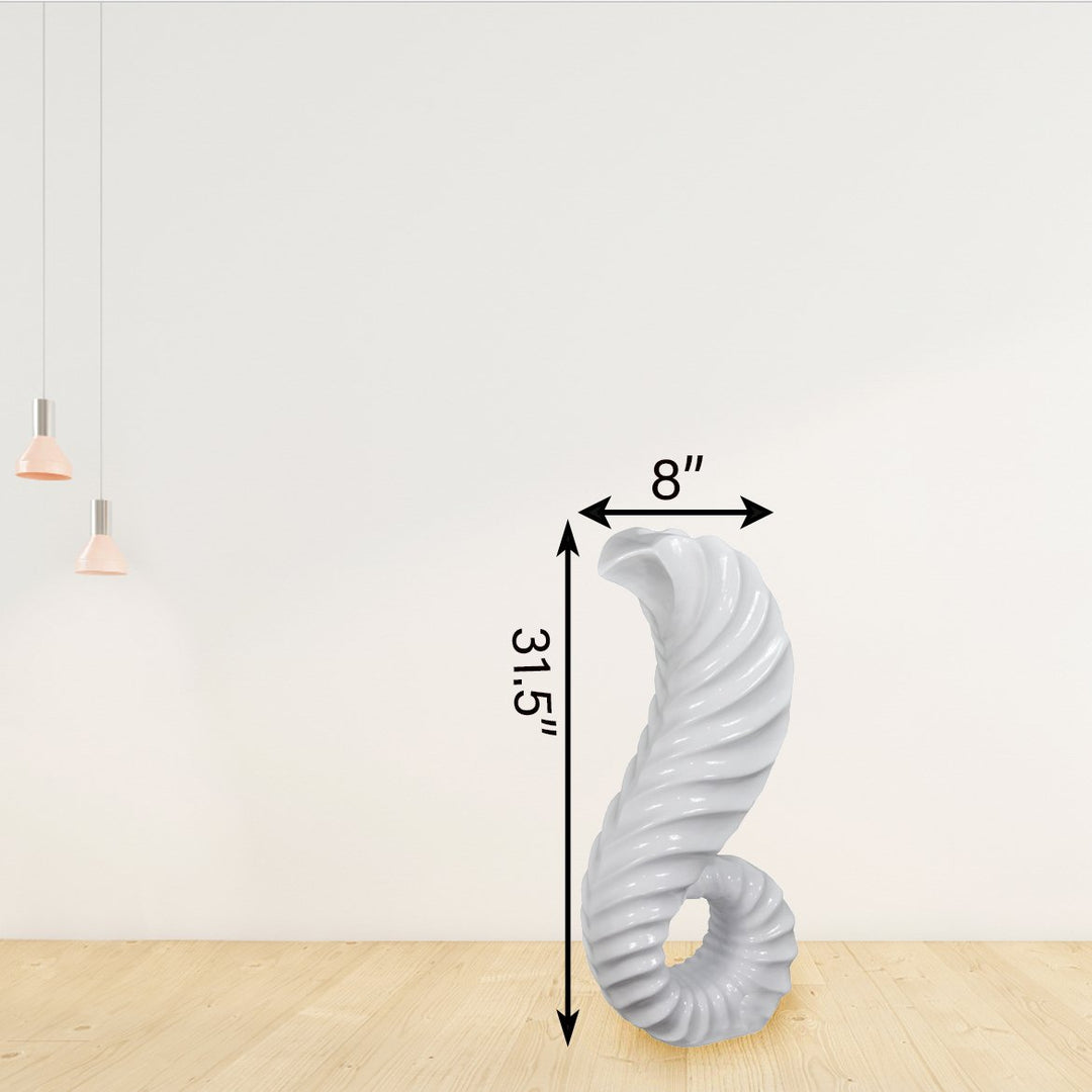 Tall Floor Vase for , White Horn Floor Vase, 32-Inch-High Unique Decorative Vase Flower Holder Image 3