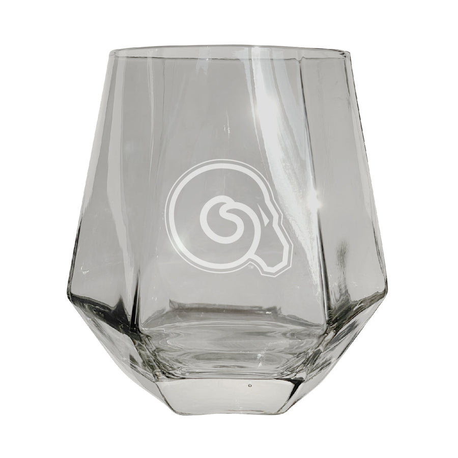 Albany State University Etched Diamond Cut Stemless 10 ounce Wine Glass Clear Image 1