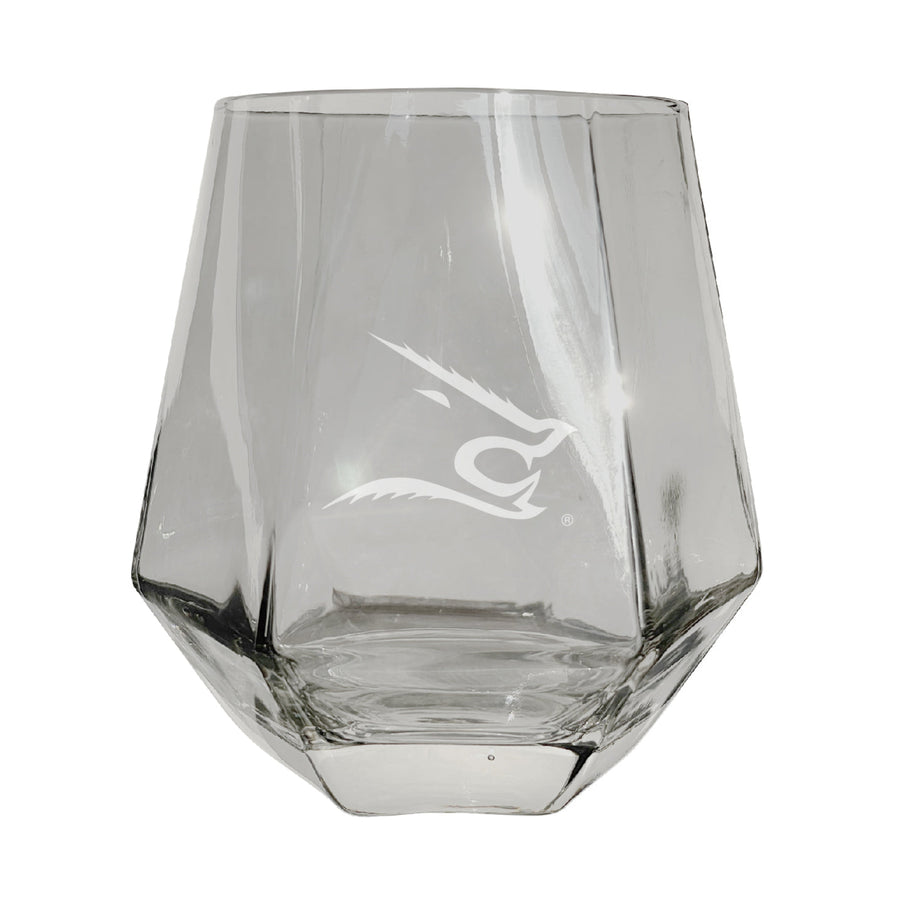 Texas AandM Kingsville Javelinas Etched Diamond Cut Stemless 10 ounce Wine Glass Clear Image 1