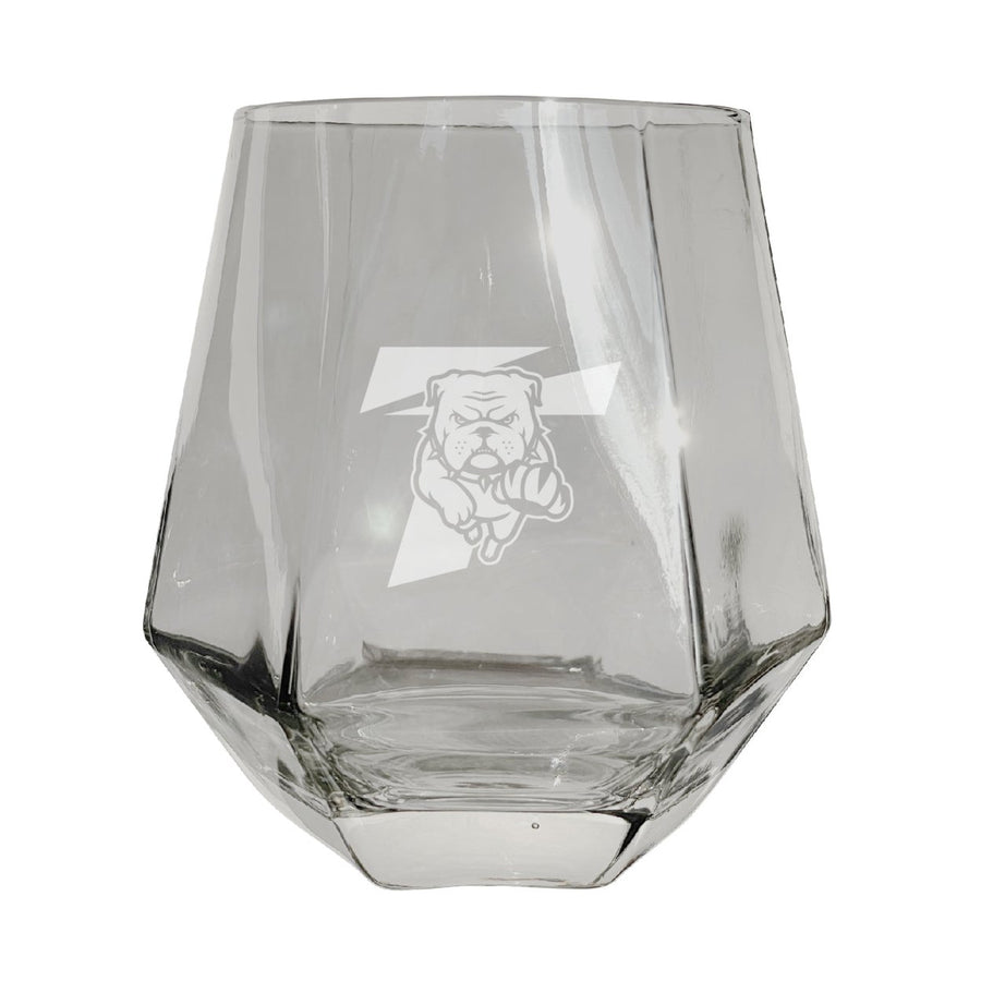 Truman State University Etched Diamond Cut Stemless 10 ounce Wine Glass Clear Image 1